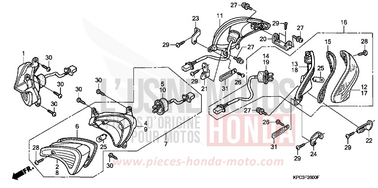 WINKER (XL125V1/2/3/4/5/6) for Varadero 125 MOODY BLUE METALLIC (PB296) from 2003